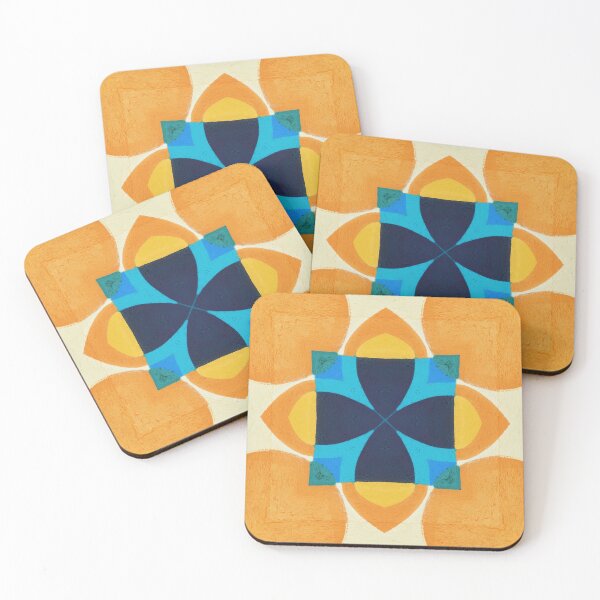 Item preview, Handicraft Pattern Orange Blue designed and sold by HeartycraftLove.