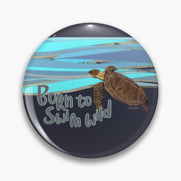 Item preview, Wild open water swimming sea turtle for swimmer swim lovers. Caroline Laursen original designed and sold by Caroline Laursen.