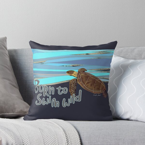 Item preview, Wild open water swimming sea turtle for swimmer swim lovers. Caroline Laursen original designed and sold by Caroline Laursen.