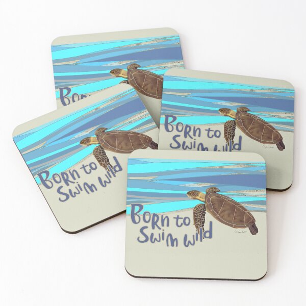 Item preview, Wild open water swimming sea turtle for swimmer swim lovers. Caroline Laursen original designed and sold by Caroline Laursen.