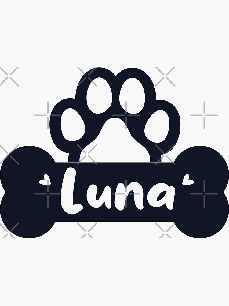 luna-dog-name-sticker-for-sale-by-tifazak-redbubble