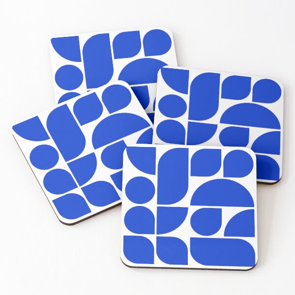 Item preview, Minimal Geometric Shapes 05 | Abstract Art Mid Century Bauhaus Inspired Persian Blue designed and sold by MarleneCanto.