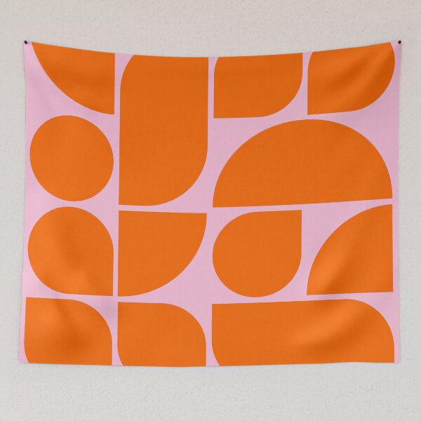 Item preview, Minimal Geometric Shapes 05 | Abstract Art Mid Century Bauhaus Inspired Pink Orange designed and sold by MarleneCanto.
