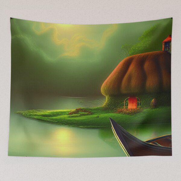 Item preview, Fantasy House In a Greenery Scene, Fantasy Cottagecore designed and sold by NatureFood.
