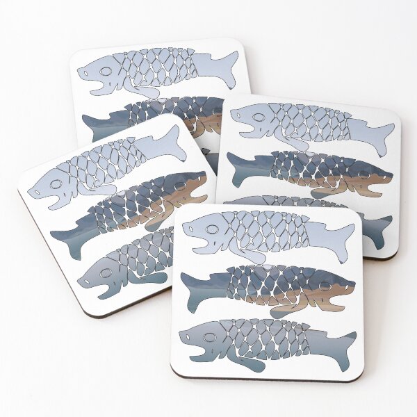 Item preview, Light Blue Sky Reflected Tribal Fish designed and sold by damonasplace.