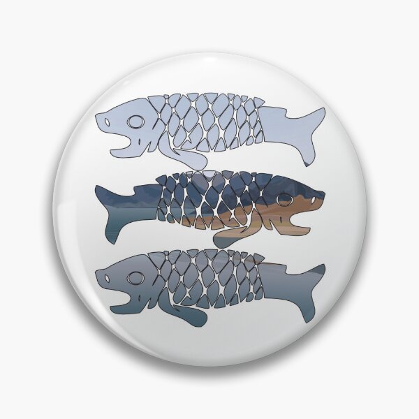 Item preview, Light Blue Sky Reflected Tribal Fish designed and sold by damonasplace.