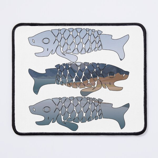 Item preview, Light Blue Sky Reflected Tribal Fish designed and sold by damonasplace.