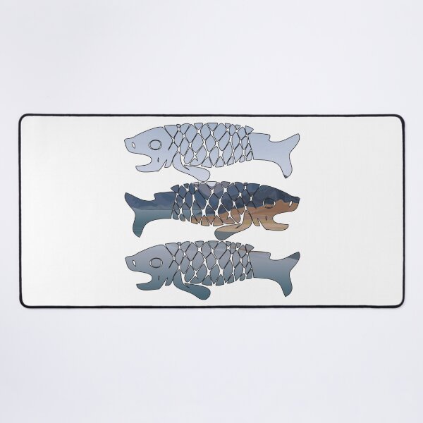 Item preview, Light Blue Sky Reflected Tribal Fish designed and sold by damonasplace.