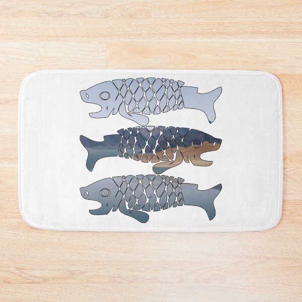 Item preview, Light Blue Sky Reflected Tribal Fish designed and sold by damonasplace.