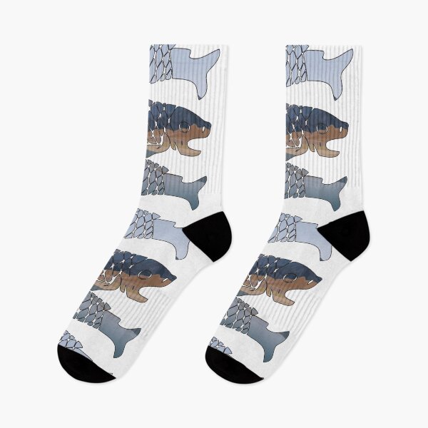 Item preview, Light Blue Sky Reflected Tribal Fish designed and sold by damonasplace.