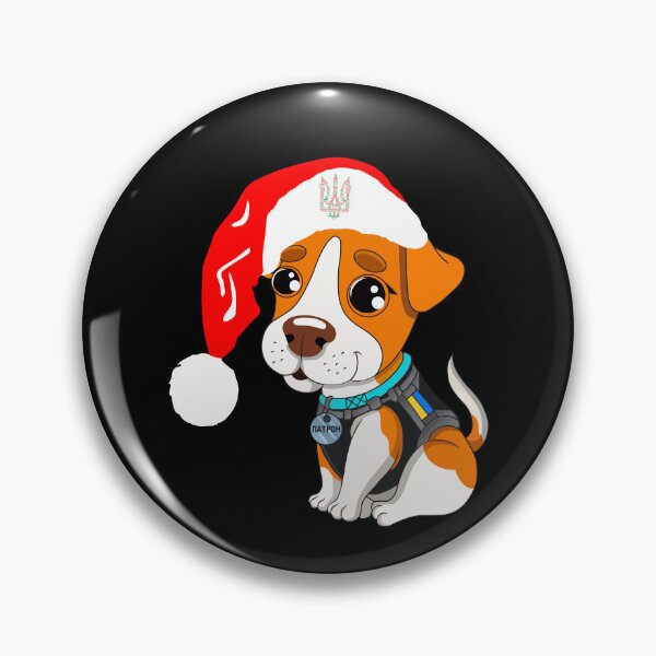 Item preview, Ukrainian Patron Dog Santa Hat Ukraine Christmas Trident designed and sold by Aide.