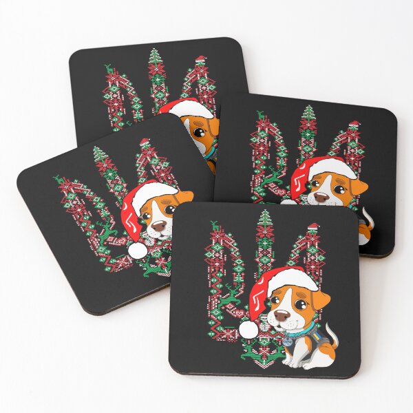 Item preview, Ukraine Christmas Trident Patron Dog Santa Hat designed and sold by Aide.
