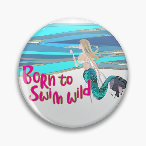 Item preview, Wild open water swimming mermaid for swimmer swim lovers. Caroline Laursen original designed and sold by Caroline Laursen.