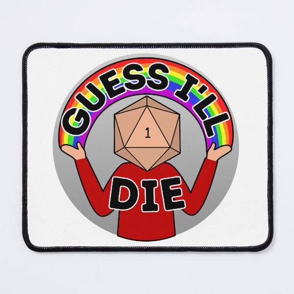 Item preview, Guess I'll Die Critical Failure D20 Meme Rainbow designed and sold by curseten.