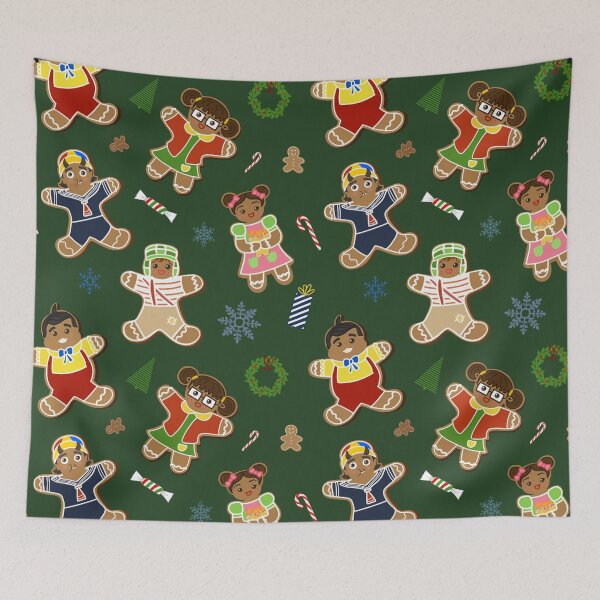Item preview, Green Latino Christmas Ugly Sweater Gingerbread Boys and Girls Chavos y Chillonas designed and sold by Francielandia.