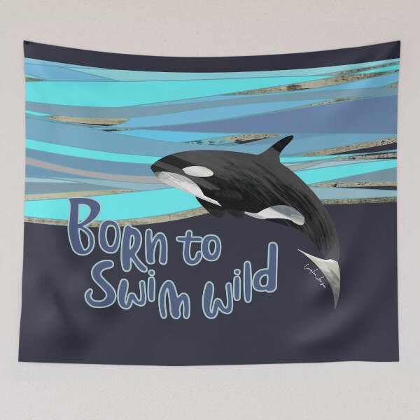 Item preview, Wild open water swimming orca whale for swimmer swim lovers. Caroline Laursen original designed and sold by Caroline Laursen.