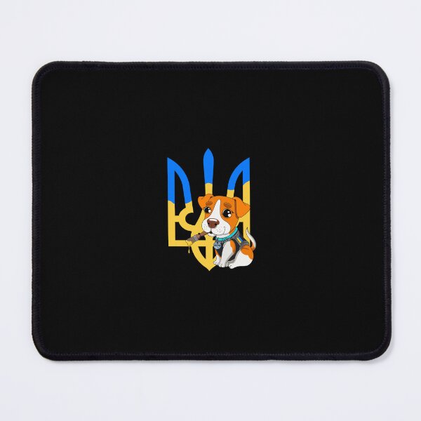 Item preview, Patron Dog Ukraine Colors Tryzub Trident Blue Yellow designed and sold by Aide.