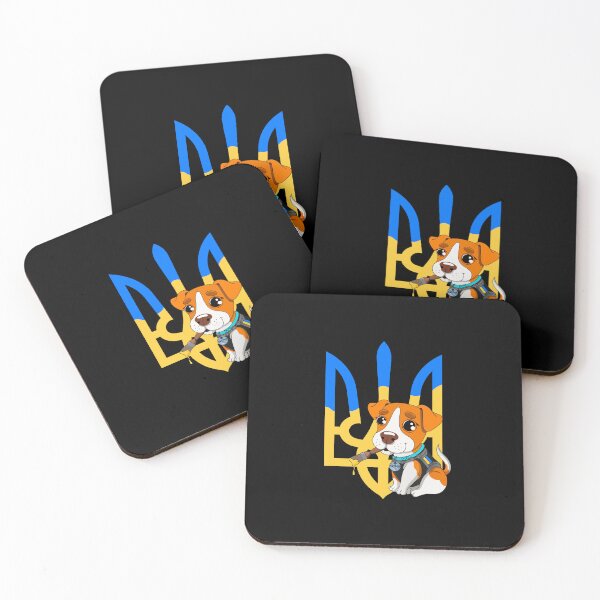 Item preview, Patron Dog Ukraine Colors Tryzub Trident Blue Yellow designed and sold by Aide.