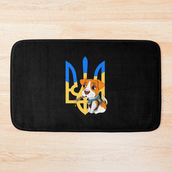 Item preview, Patron Dog Ukraine Colors Tryzub Trident Blue Yellow designed and sold by Aide.