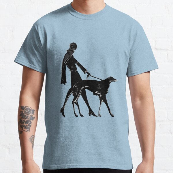 Art Deco Borzoi And Flapper Classic T-Shirt