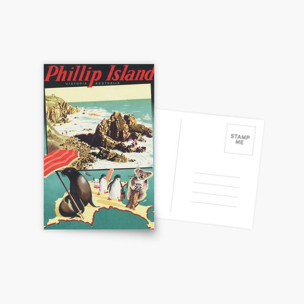 Item preview, Phillips Island, Australia Vintage Travel Poster designed and sold by vintagevivian.