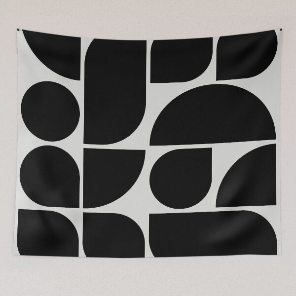 Item preview, Minimal Geometric Shapes 05 | Abstract Art Mid Century Bauhaus Inspired Black designed and sold by MarleneCanto.