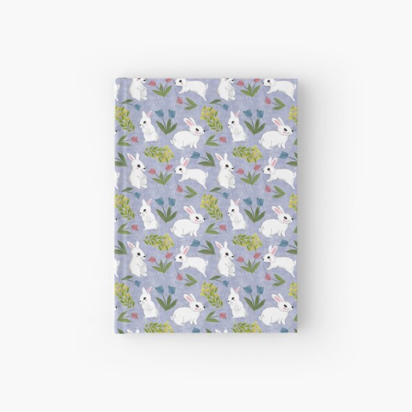 Item preview, Rabbits and Tulips Blue Seamless Pattern designed and sold by Cedarrue.