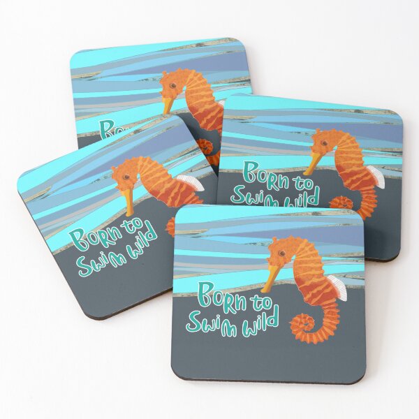 Item preview, Wild open water swimming seahorse for swimmer swim lovers. Caroline Laursen original designed and sold by Caroline Laursen.