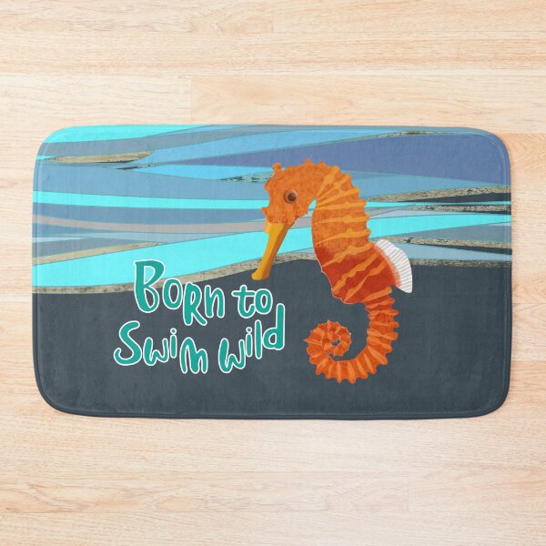 Item preview, Wild open water swimming seahorse for swimmer swim lovers. Caroline Laursen original designed and sold by Caroline Laursen.