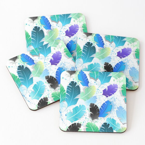 Item preview, Seamless Pattern with Blue Feathers designed and sold by Blackmoon9.