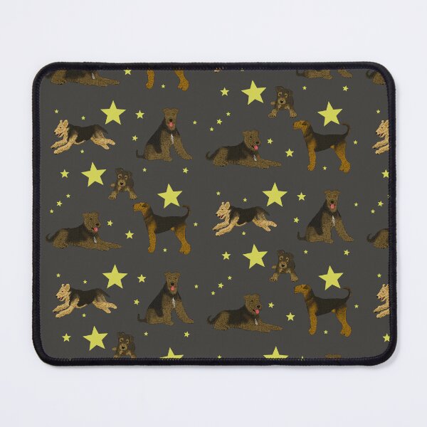 Item preview, Airedale Terriers Pattern Stars Black designed and sold by Ashley Gagnon.