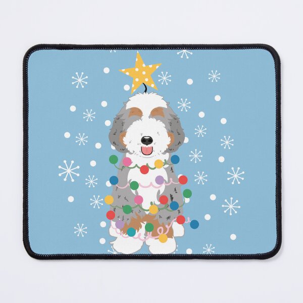 Item preview, Tri Color Aussiedoodle Christmas Tree designed and sold by Lulupainting.