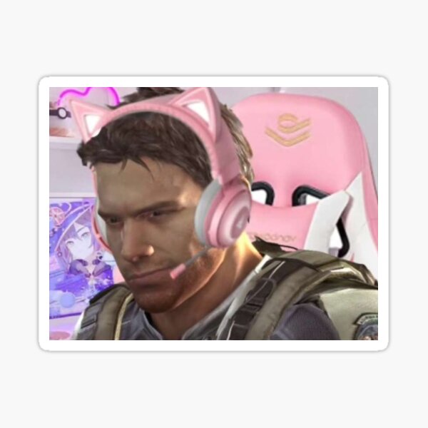 Item preview, chris redfield egirl sticker designed and sold by finntrollhammer.