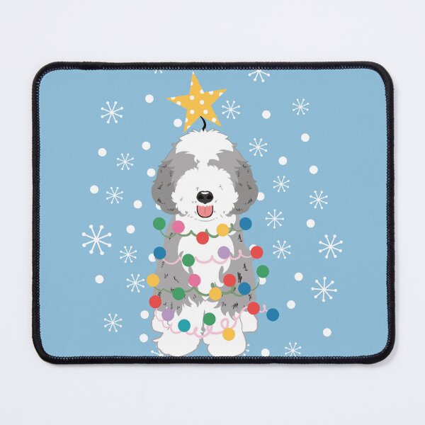 Item preview, blue merle Aussiedoodle Christmas Tree  designed and sold by Lulupainting.