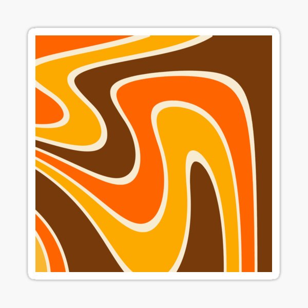 Item preview, 70s Retro Vintage Style Design Orange Yellow and Brown designed and sold by tonymagnerart.
