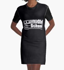 E30 Old School - White Graphic T-Shirt Dress