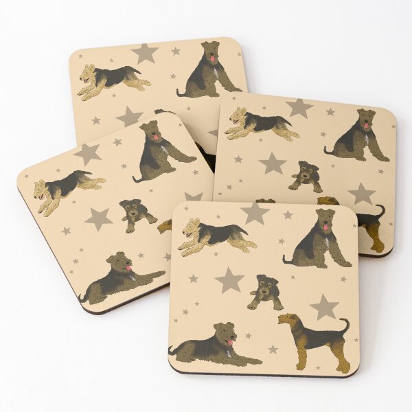 Item preview, Airedale Terriers Pattern Stars Cream designed and sold by Ashley Gagnon.