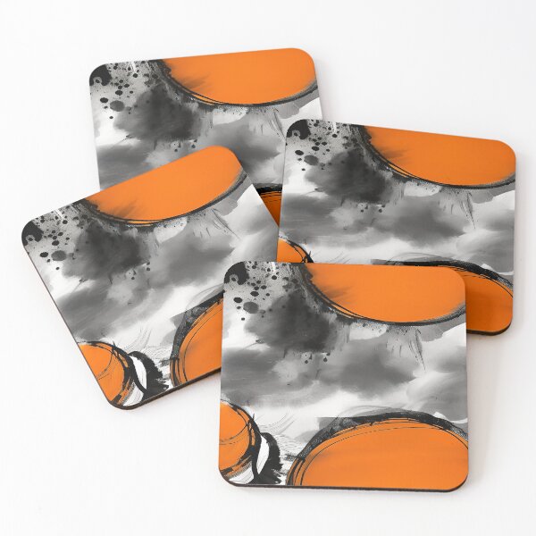 Item preview, Orange Black and Gray Circular Abstract Design  designed and sold by deniselynnimage.