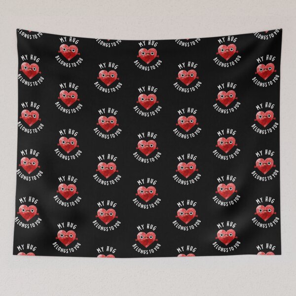 Item preview, My Hug Belongs To You Funny Heart Puns (Dark BG) designed and sold by punnybone.