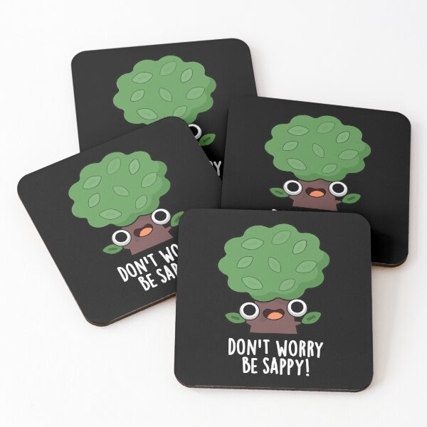 Item preview, Don't Worry Be Sappy Funny Tree Puns (Dark BG) designed and sold by punnybone.