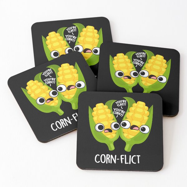 Item preview, Corn-flict Funny Corn Puns (Dark BG) designed and sold by punnybone.