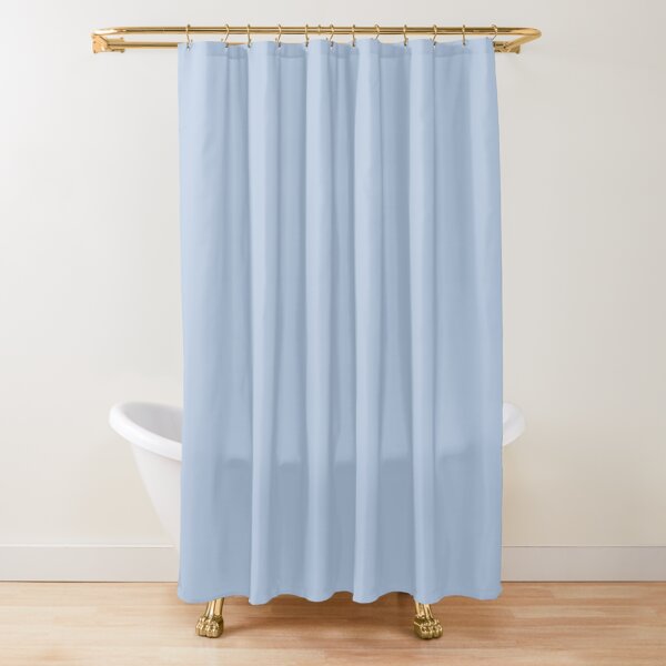 light blue and grey shower curtain