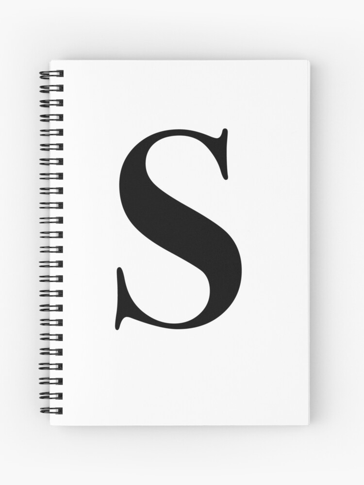 S: Monogram Initial S Notebook, Graffiti & White Brick Wall 8.5 x 11