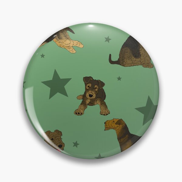 Item preview, Airedale Terriers Pattern Stars Sage designed and sold by Ashley Gagnon.