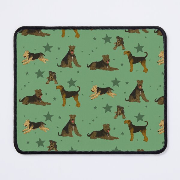 Item preview, Airedale Terriers Pattern Stars Sage designed and sold by Ashley Gagnon.