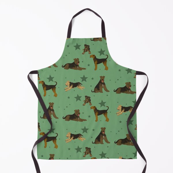 Item preview, Airedale Terriers Pattern Stars Sage designed and sold by Ashley Gagnon.