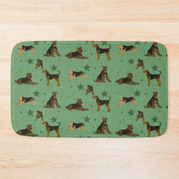 Item preview, Airedale Terriers Pattern Stars Sage designed and sold by Ashley Gagnon.
