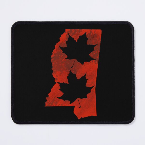Item preview, Leaf Red State Of Mississippi With Black Background designed and sold by missmann.