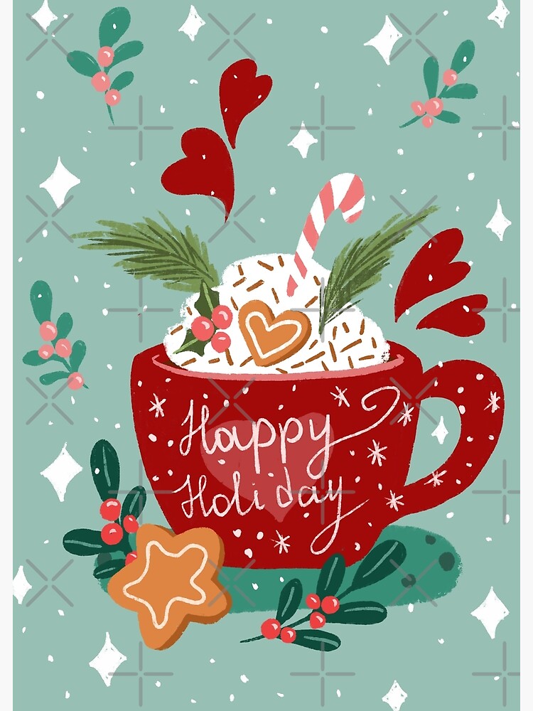 Hot Chocolate Mugs Christmas Cocoa Envelope, Santa Party Favors, Gift Card  Holder 