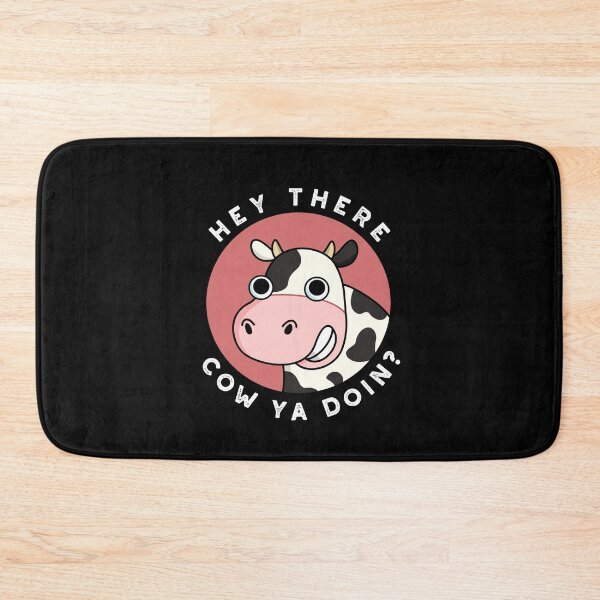 Item preview, Hey There Cow Ya Doin Funny Animal Puns (Dark BG) designed and sold by punnybone.